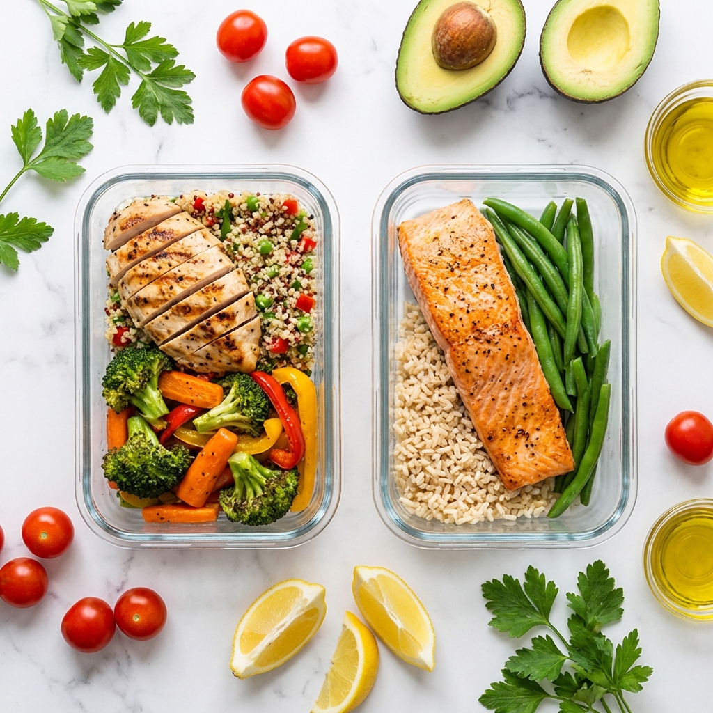Healthy meal prep boxes